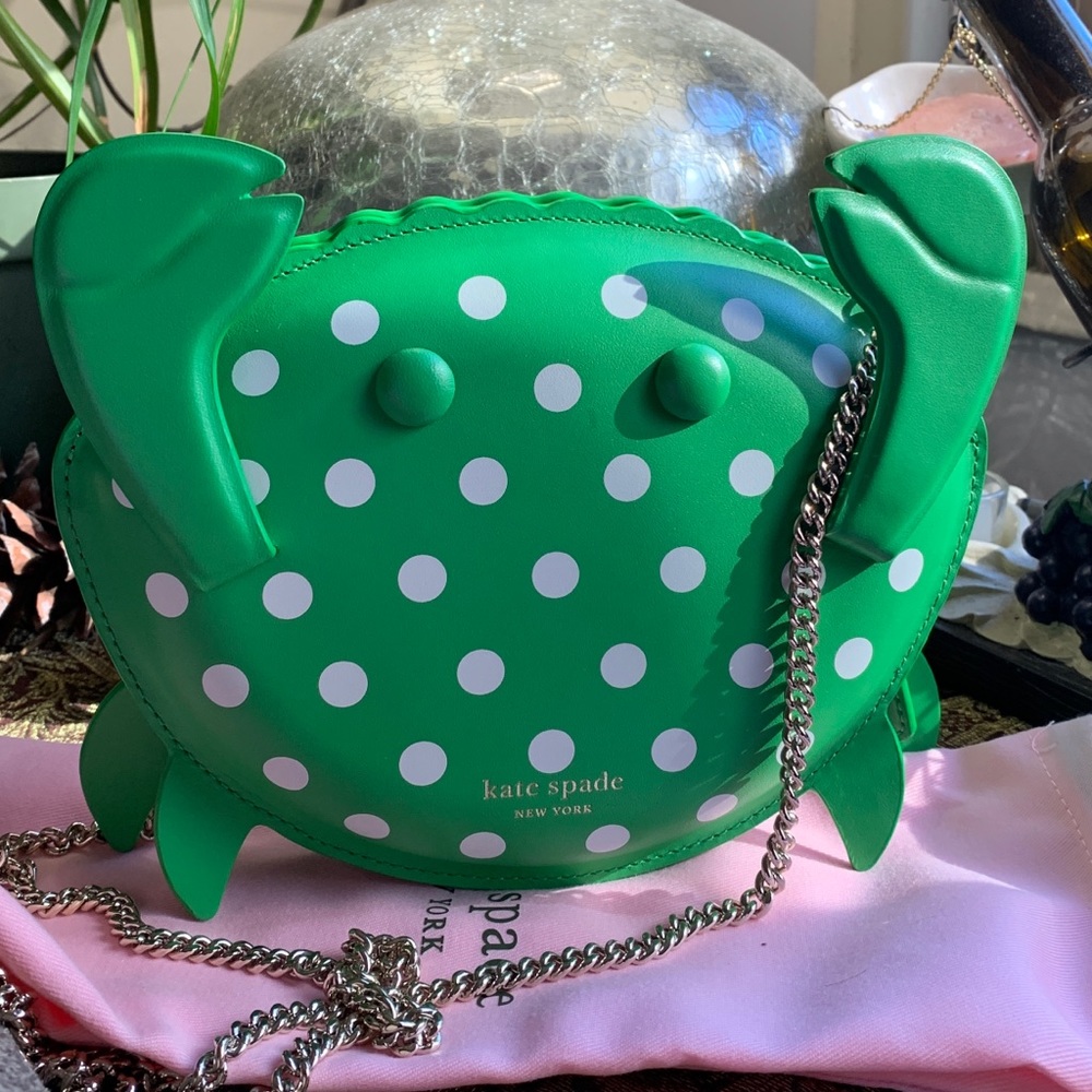 Limited ED❤️‍🔥Authentic KATE SPADE Italian leather Crab zip clutch/Crosby